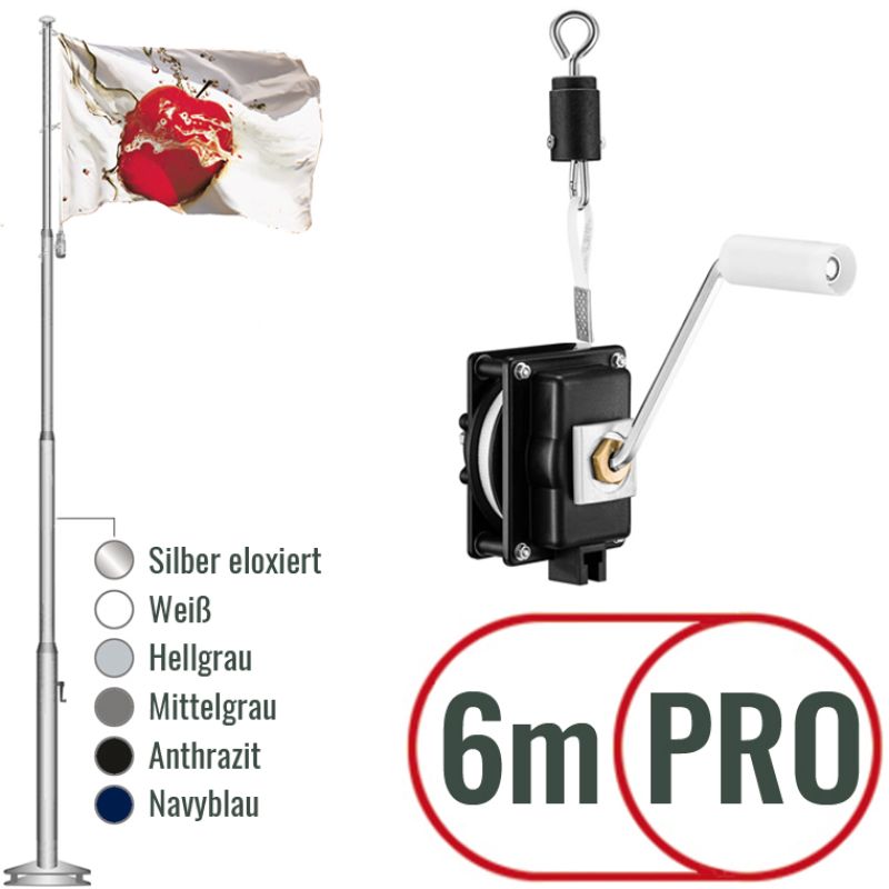 Fahnenmast Kurbel PRO 600cm Fahnenmast Kurbel PRO 600cm